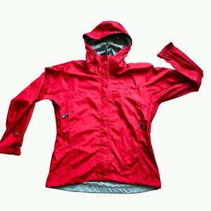 Marmot PreCip Vtg 80s Womens Red Hood Rain Waterproof Jacket Gorpcore Size M